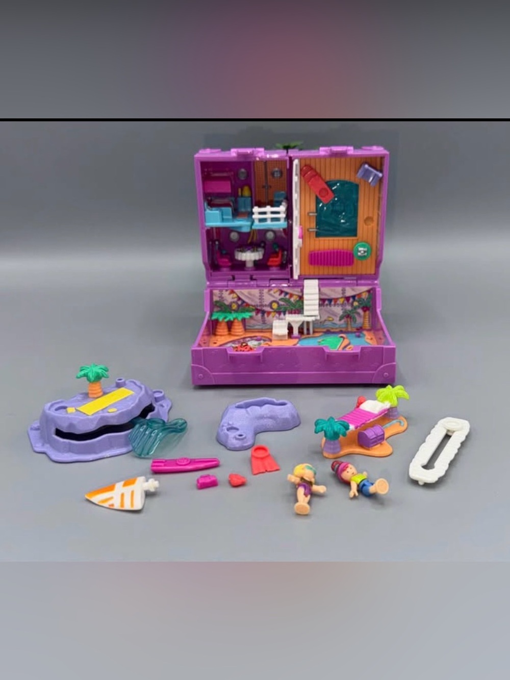 Vintage 1996 Complete Set Bluebird Toys Polly Pocket Surf N Swim Island